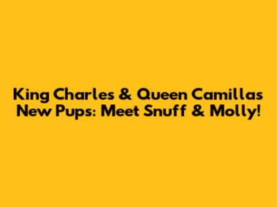 King Charles & Queen Camilla's New Pups: Meet Snuff & Molly!