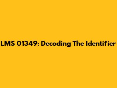 LMS 01349: Decoding The Identifier