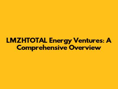 LMZHTOTAL Energy Ventures: A Comprehensive Overview