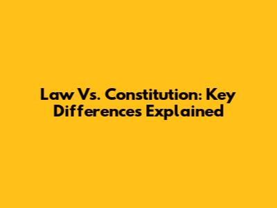 Law Vs. Constitution: Key Differences Explained