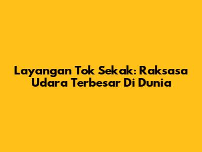 Layangan Tok Sekak: Raksasa Udara Terbesar Di Dunia