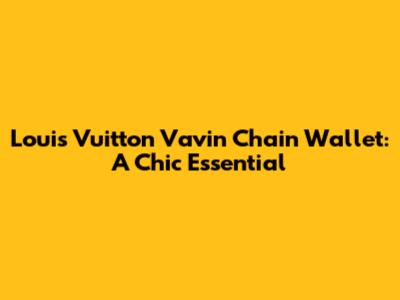 Louis Vuitton Vavin Chain Wallet: A Chic Essential