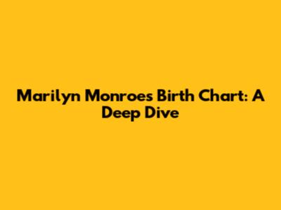 Marilyn Monroe's Birth Chart: A Deep Dive