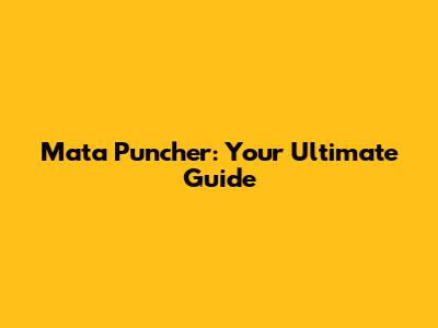 Mata Puncher: Your Ultimate Guide