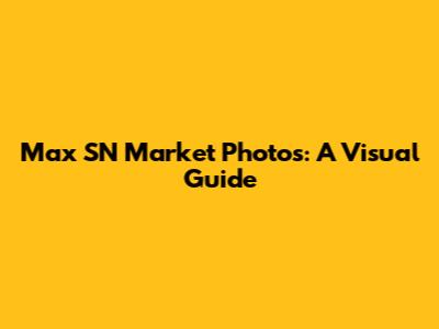 Max SN Market Photos: A Visual Guide