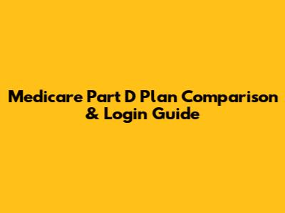 Medicare Part D Plan Comparison & Login Guide
