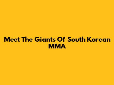 Meet The Giants Of South Korean MMA