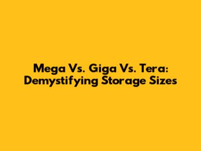 Mega Vs. Giga Vs. Tera: Demystifying Storage Sizes