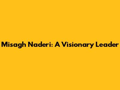 Misagh Naderi: A Visionary Leader