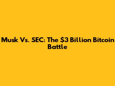 Musk Vs. SEC: The $3 Billion Bitcoin Battle