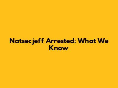 Natsecjeff Arrested: What We Know