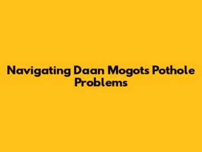 Navigating Daan Mogot's Pothole Problems