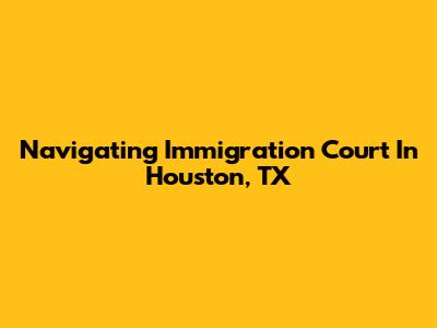 Navigating Immigration Court In Houston, TX