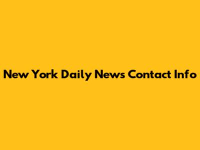 New York Daily News Contact Info