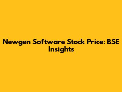 Newgen Software Stock Price: BSE Insights
