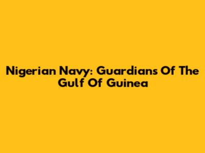 Nigerian Navy: Guardians Of The Gulf Of Guinea