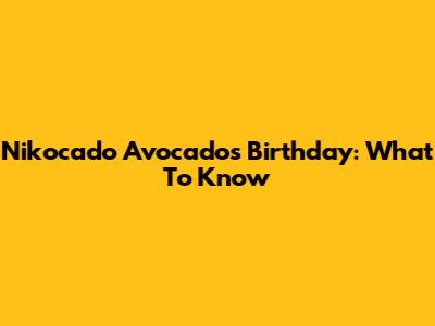 Nikocado Avocado's Birthday: What To Know