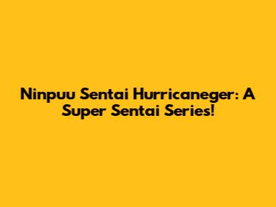 Ninpuu Sentai Hurricaneger: A Super Sentai Series!