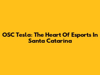 OSC Tesla: The Heart Of Esports In Santa Catarina