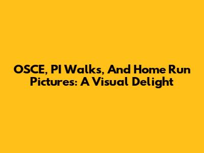 OSCE, PI Walks, And Home Run Pictures: A Visual Delight