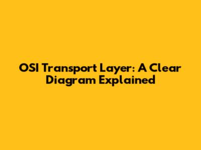 OSI Transport Layer: A Clear Diagram Explained