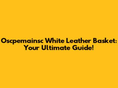 Oscpemainsc White Leather Basket: Your Ultimate Guide!