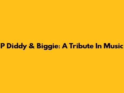 P Diddy & Biggie: A Tribute In Music
