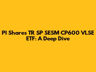 PI Shares TR SP SESM CP600 VLSE ETF: A Deep Dive