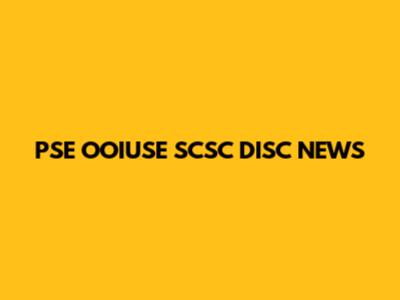 PSE OOIUSE SCSC DISC NEWS