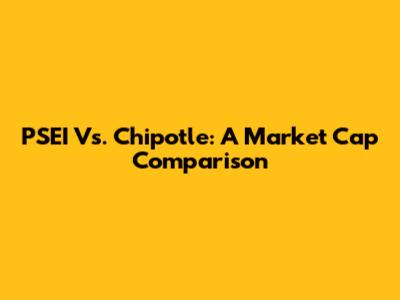 PSEI Vs. Chipotle: A Market Cap Comparison