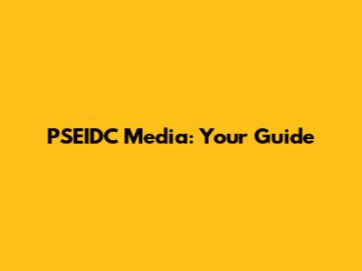 PSEIDC Media: Your Guide