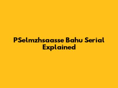 PSelmzhsaasse Bahu Serial Explained