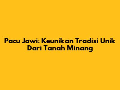 Pacu Jawi: Keunikan Tradisi Unik Dari Tanah Minang