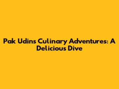 Pak Udin's Culinary Adventures: A Delicious Dive
