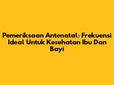 Pemeriksaan Antenatal: Frekuensi Ideal Untuk Kesehatan Ibu Dan Bayi