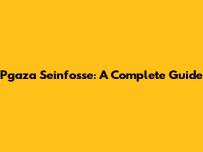 Pgaza Seinfosse: A Complete Guide