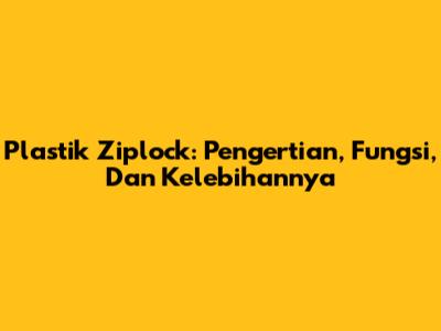Plastik Ziplock: Pengertian, Fungsi, Dan Kelebihannya