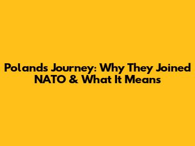 Poland's Journey: Why They Joined NATO & What It Means