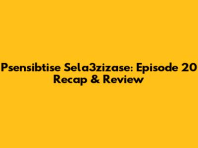Psensibtise Sela3zizase: Episode 20 Recap & Review