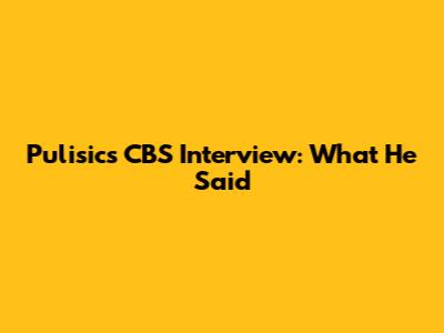Pulisic's CBS Interview: What He Said