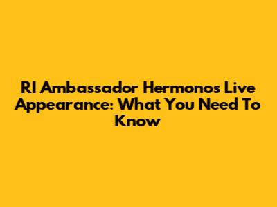 RI Ambassador Hermono's Live Appearance: What You Need To Know