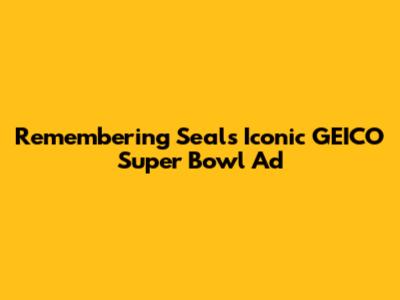 Remembering Seal's Iconic GEICO Super Bowl Ad