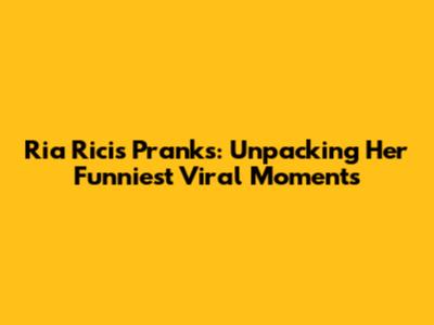 Ria Ricis Pranks: Unpacking Her Funniest Viral Moments