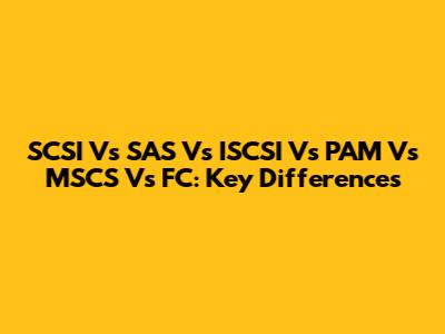 SCSI Vs SAS Vs ISCSI Vs PAM Vs MSCS Vs FC: Key Differences