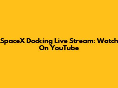 SpaceX Docking Live Stream: Watch On YouTube