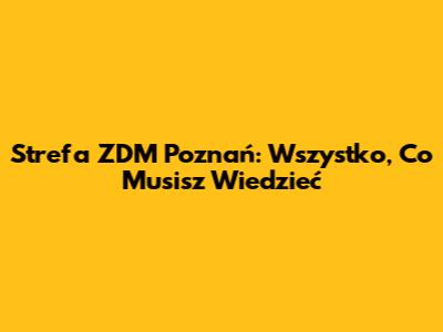 Strefa ZDM Poznań: Wszystko, Co Musisz Wiedzieć