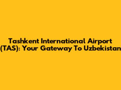 Tashkent International Airport (TAS): Your Gateway To Uzbekistan