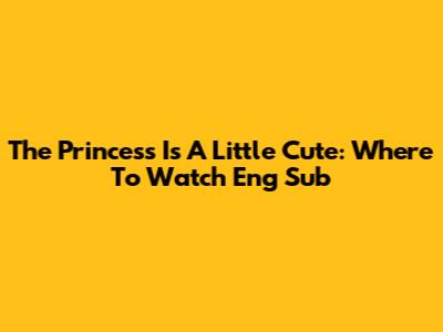 The Princess Is A Little Cute: Where To Watch Eng Sub