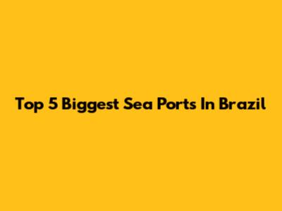 Top 5 Biggest Sea Ports In Brazil