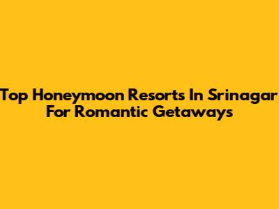 Top Honeymoon Resorts In Srinagar For Romantic Getaways